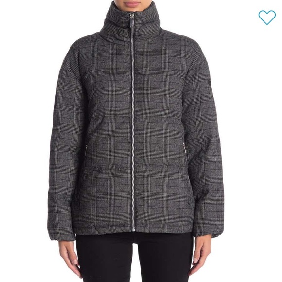 Nwt Bcbg Plaid Puffer Jacket 